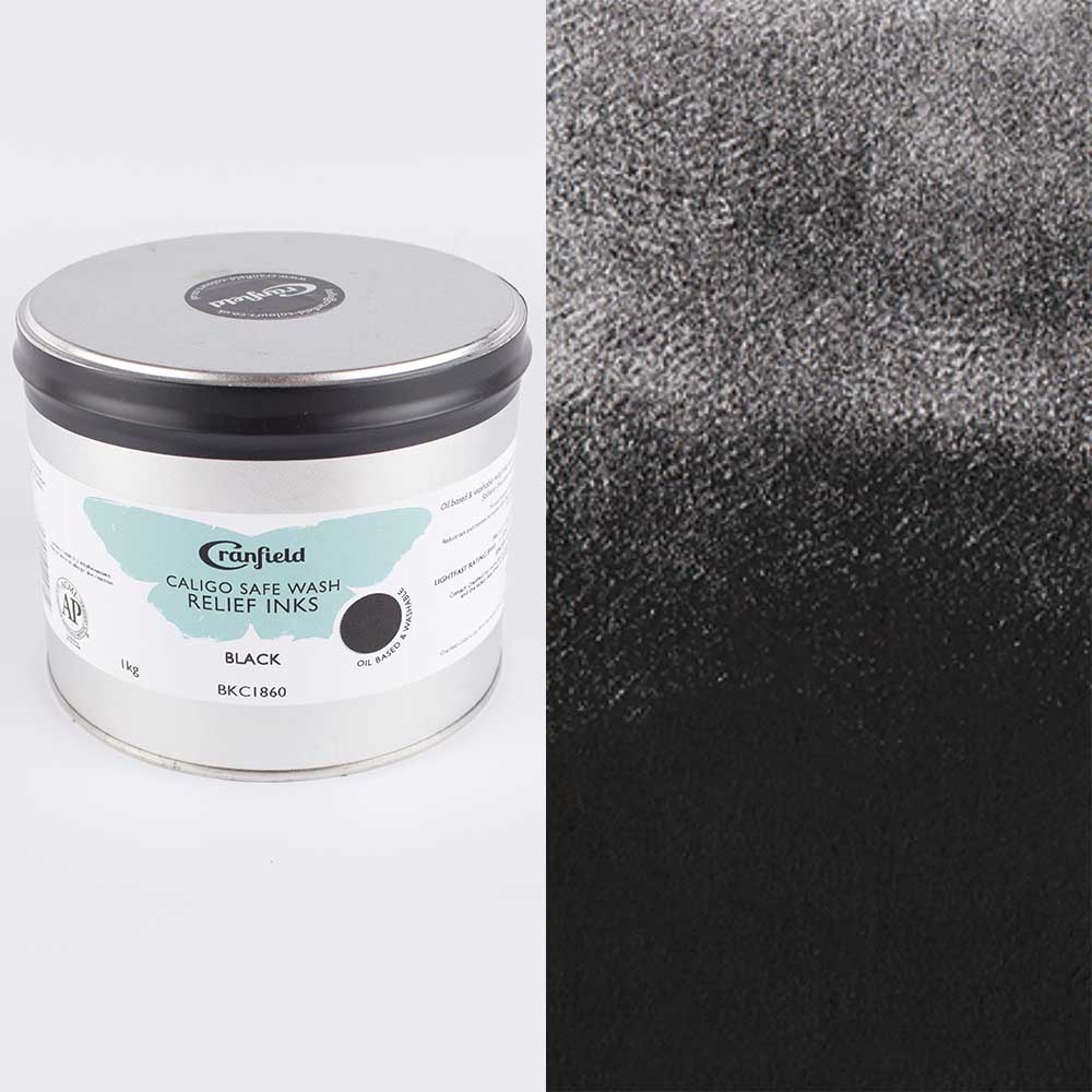 Caligo Safewash Relief Ink, Black 1kg tin Seawhite of Brighton Ltd